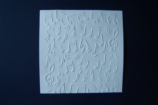 16 Embossing oplegkaartje vierkant muziek noten - 1