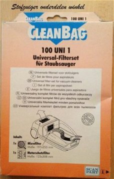 Cleanbag 100 uni 1 universele filterset voor stofzuigers