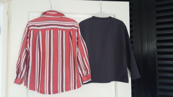 Pointer grijs shirt en rood grijze blouse maat 116 - 2