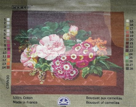 DMC BORDUURSTRAMIEN , BOUQUET ROSE BLOEMEN - 1