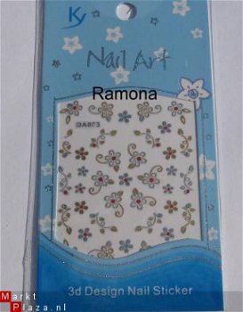 Zilver goud Strass Nagel stickers BLOEMEN DA003 NAIL ART - 1