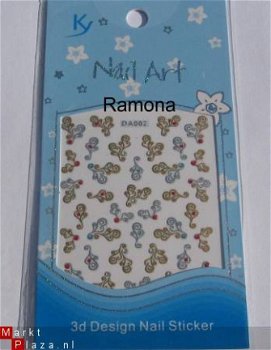 Zilver goud Strass Nagel stickers Design DA002 NAIL ART - 1