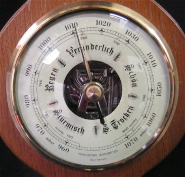 Banjo baro-/hygro-/thermometer,eiken,klas.model,nst,51,5 cm - 2