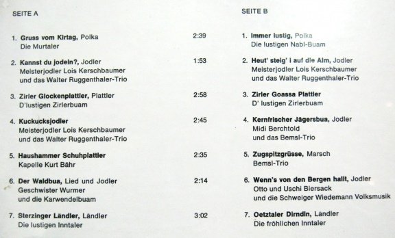 LP volksmuziek Bayern,jr.'60,NW,PC 1058,Canada International - 5