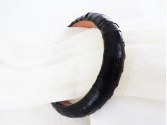 Vintage slangenleer armband zwart - 2
