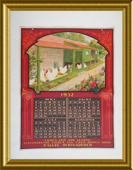 Oude reclame kalender uit 1932 : Sluis vogelvoer - 4