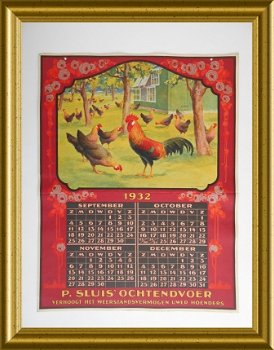 Oude reclame kalender uit 1932 : Sluis vogelvoer - 5