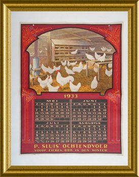 Oude kalender ; Sluis vogelvoer 1933 - 4
