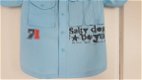 Salty Dog licht blauwe zomer blouse met grote print en borstzakjes maat 128 - 3 - Thumbnail
