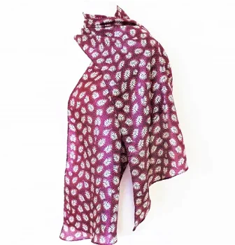 Lange sjaal in roze en blauw - 0