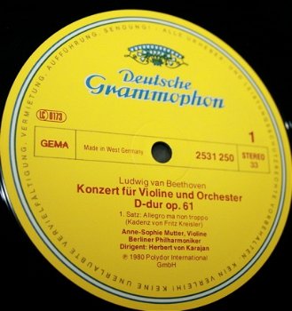 LP - Beethoven - Anne-Sophie Mutter viool - 1