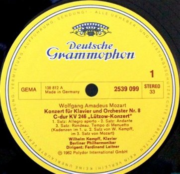 2-LP Mozart pianoconcerten Wilhelm Kempff - 2