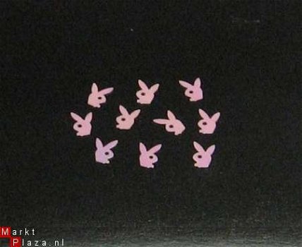 3D Nagel decals logo's Rose Pink P Bunny 20 stuks NAIL ART - 1