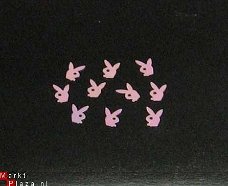 3D Nagel decals logo's Rose Pink P Bunny 20 stuks NAIL ART