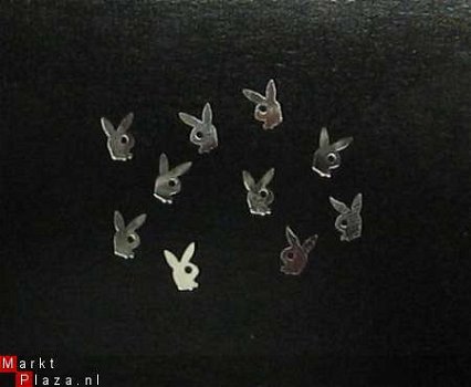 3D zilver Nagel decals logo's 20 x Playboy Bunny NAIL ART - 1