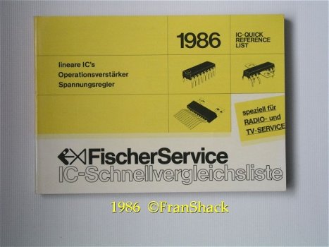 [1986] IC-Quick Reference List/Radio & TV, Fischer Service - 1
