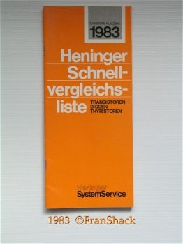 [1983] Heniger Schnell-vergleichsliste, Heniger System Service - 1