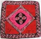 Sjaal van zijde in rood / roze batik, vierkant - 1 - Thumbnail