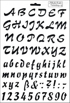 Sjabloon 1 letters alfabet sierlijk groot en klein stencil gratis voorbeelden