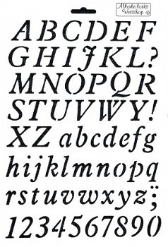 Sjabloon 1 letters alfabet sierlijk groot en klein stencil gratis voorbeelden - 3