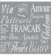 Sjabloon 35 brocante Franse tekst Paris fleurs kroon 30 x 30cm - 4 - Thumbnail