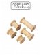 Brocante houten kleine klosjes naturel set 5 stuks 1-5cm - 1 - Thumbnail