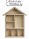 Brocante kleine houten letterbak huisje vorm 30 x 22cm - 1 - Thumbnail