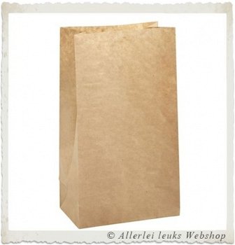 Papieren kraft tas groot eco bruin 30 x 25cm (per stuk) - 6