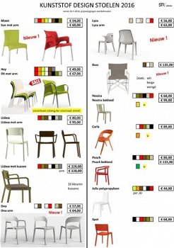 Betaalbaar kunststof design stoelen in vele kleuren. - 3