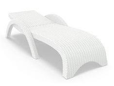 Nieuw ! Ligbed Finji wit, wicker look ligbed - 2