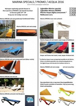 Wit kunststof Spaans ligbed / strandbed met oranje text - 4