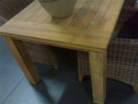 Recycled teak tafel, kolompoten, FSC - 2