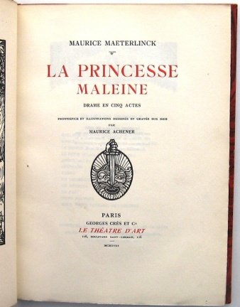 La Princesse Maleine 1918 Maeterlinck Fraaie band #807/1114 - Afbeelding 5