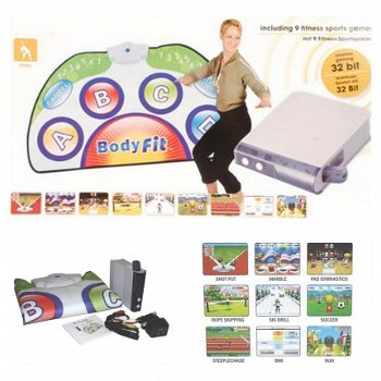 Body fit game set wireless console incl. 9 fitness sport games - draadloos interactieve speelmat - 1