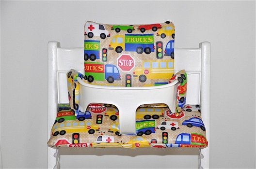 Gecoate kussenset/kussens voor de stokke tripp trapp kinderstoel 'Retro Vwbus' - 4