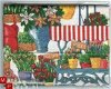 Quiltstofje Bloemenkar , ca. 50 x 50 cm. GERESERVEERD - 1 - Thumbnail