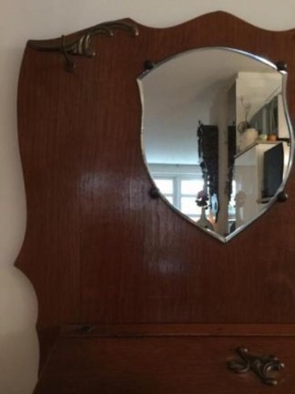Brocante, vintage halspiegel met kammenbakje - Afbeelding 8
