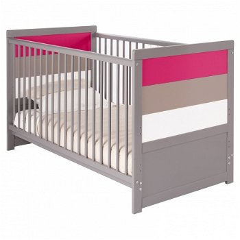 Babybox babybed kinderbed roze 2 in 1 meegroeibed - 2