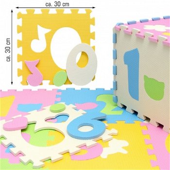 Foam puzzel matten cijfers 0 - 9 pastel kleuren - 2