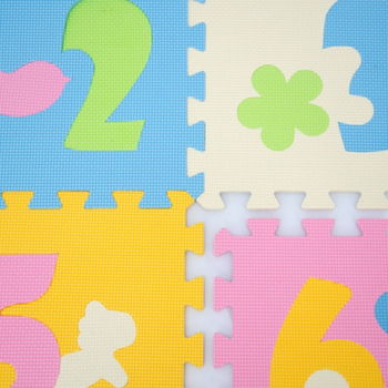 Foam puzzel matten cijfers 0 - 9 pastel kleuren - 7