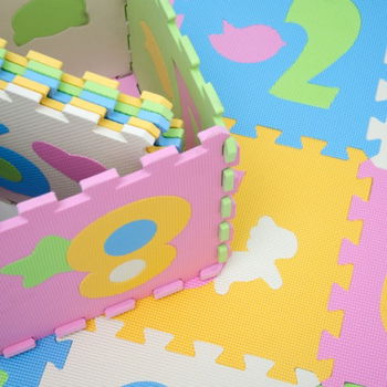 Foam puzzel matten cijfers 0 - 9 pastel kleuren - 8