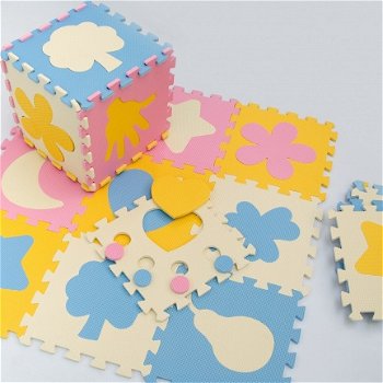 Foam puzzel matten pastel kleuren - 7