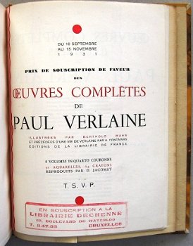 Paul Verlaine 1931 Oeuvres Completes - Gelimiteerde oplage - 7