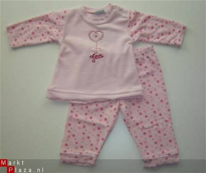 NIEUWE Badstof PYJAMA maat 56 - 62 of 68 Roze - 1