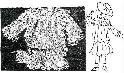 Jurkje met plooien v.e. lijfje v.18/21cm.(Breipatroon) - nr. 1