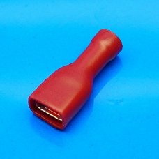 Vlaksteekhuls Rood Geisoleerd 6,4X0,8 Mm-50 Stuks