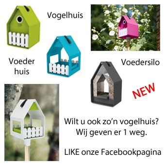 Kunststof vogelhuisjes / voederhuisjes / voedersilo, div kleuren - 1