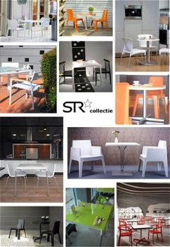 Grote collectie (bistro) tafels kunststof, hout en aluminium - 3