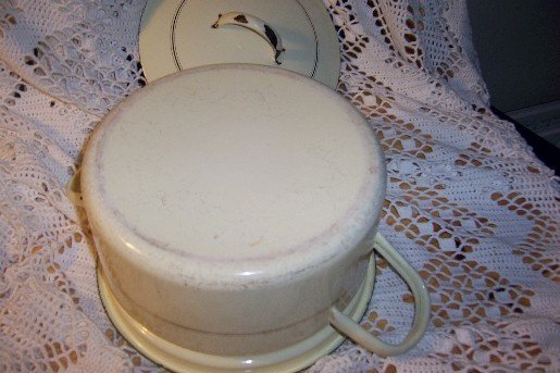 Kookpan emaille creme/groen met goudbies - Afbeelding 3