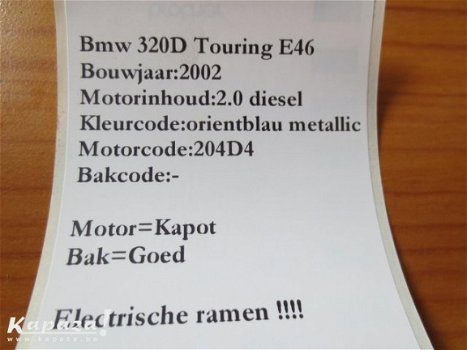 BMW E46 320d Touring 2002 Onderdelen en Plaatwerk - 7